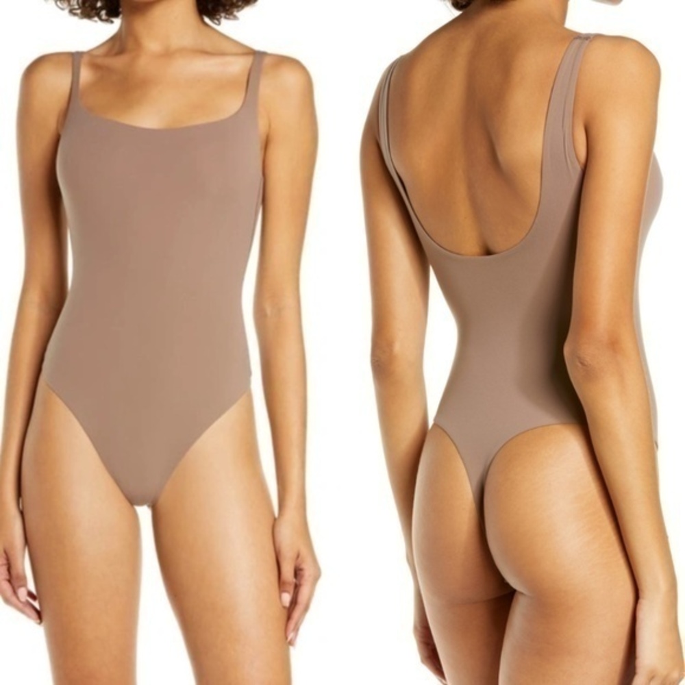 Skims Fits Everybody Square Neck Sleeveless Bodysuit in Umber Size 3X NWT